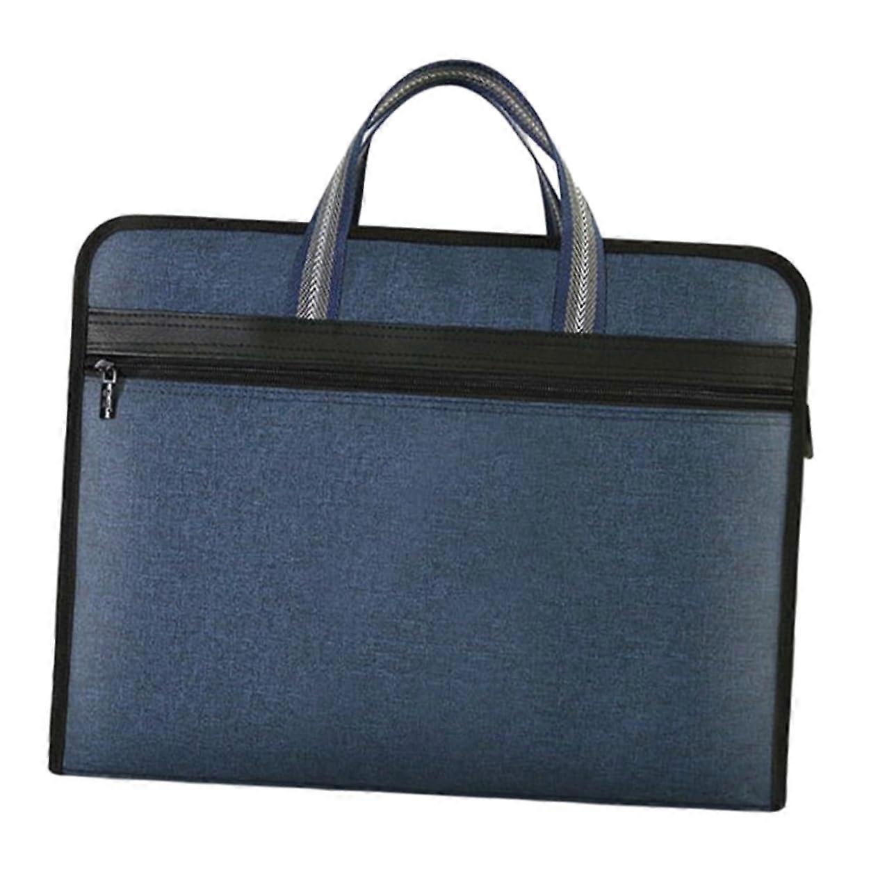 Document Organizer Bag With Zipper, Canvas Tote, MultiCompartment File Folder, Ergonomic Handle For Business Travel