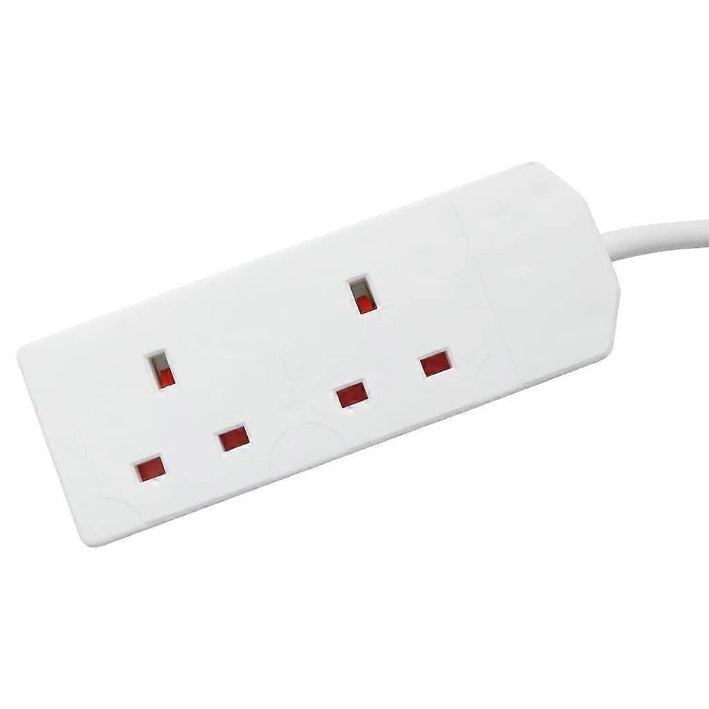 2 Gang Extension Lead 2m UK Plug and Cable Multi Socket Mains Strip for Home and Office