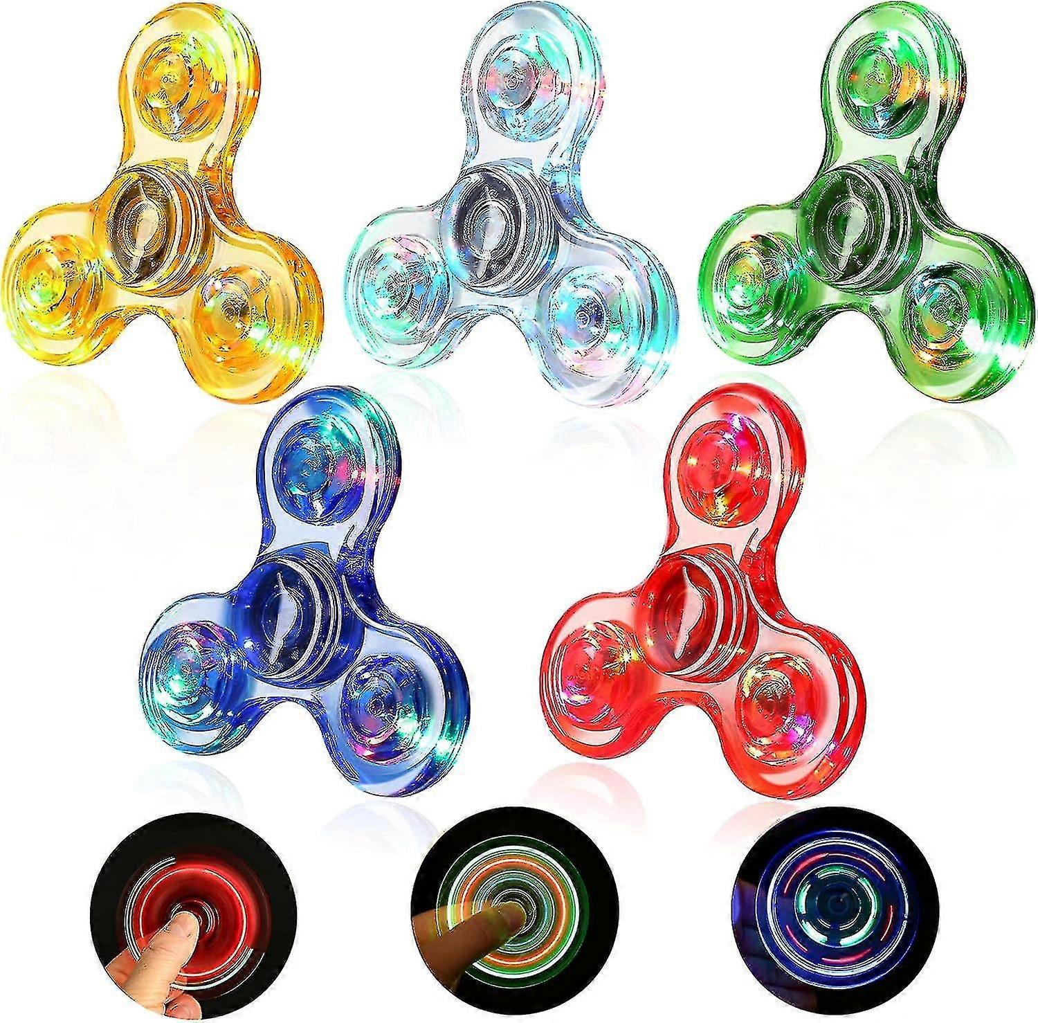 Fidget spinners, five-piece set, glow-in-the-dark and durable, can relieve stress