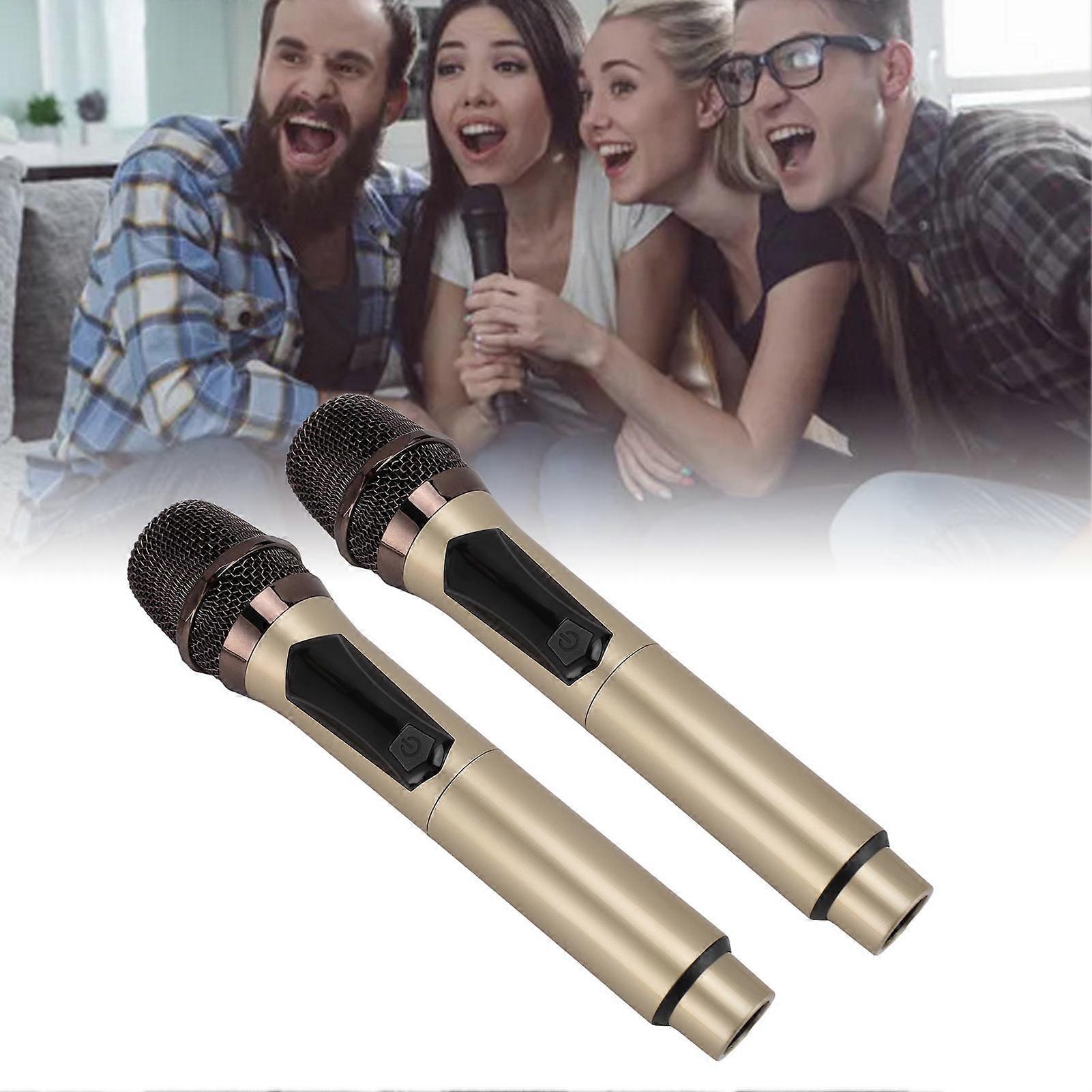 Wireless UHF Dual Microphone System 50-100m Range Karaoke Kit