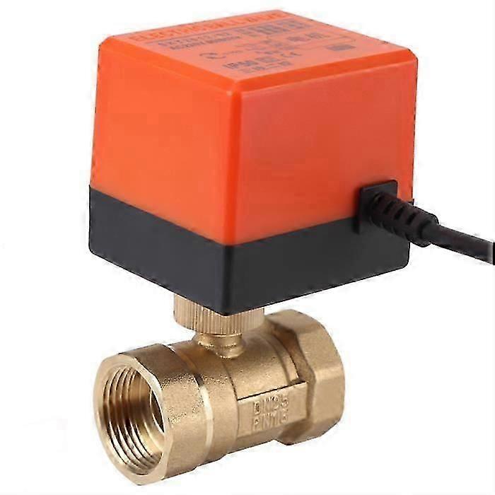 Unbrand 2 Way Ball Valve Brass Electric Motorized Ball Valve AC 220V 2 Way 3 Wires 1.6Mpa Thread DN2