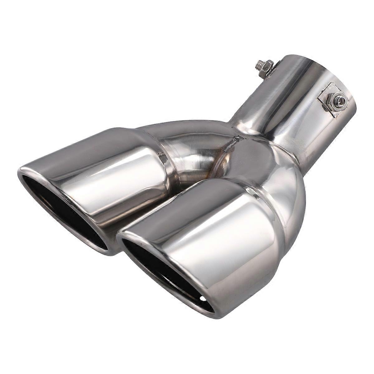 Carro dobrado Ponta de escape dupla aparafusado Slant Cut Tailpipe Muffler Tip Universal Car Tailpipe Modification