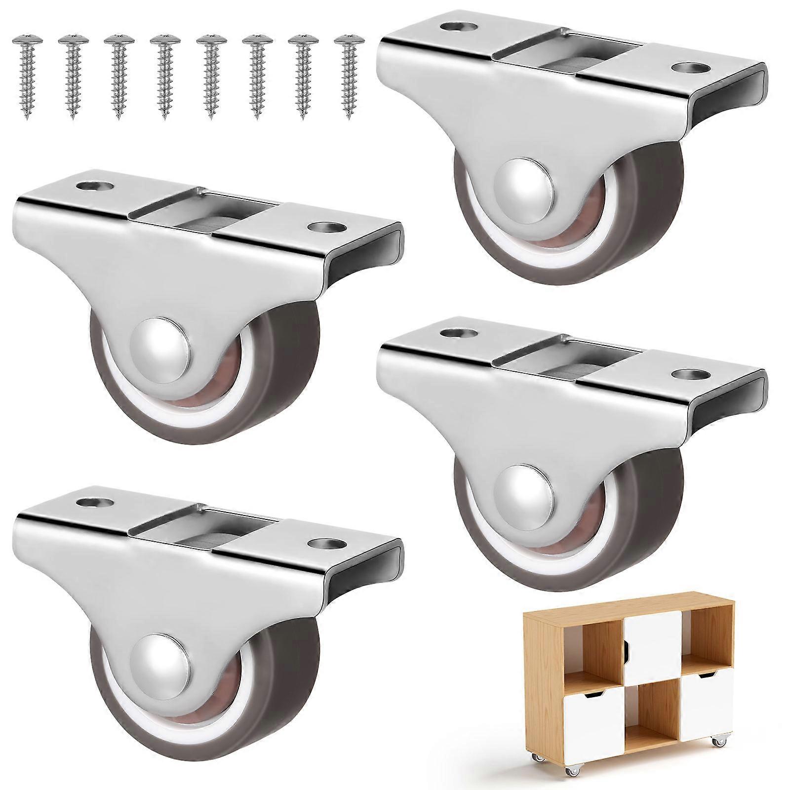 Mini Wheels For Furniture Side Mount Caster Wheels Homeowners Built-In Bearings 4 Pcs