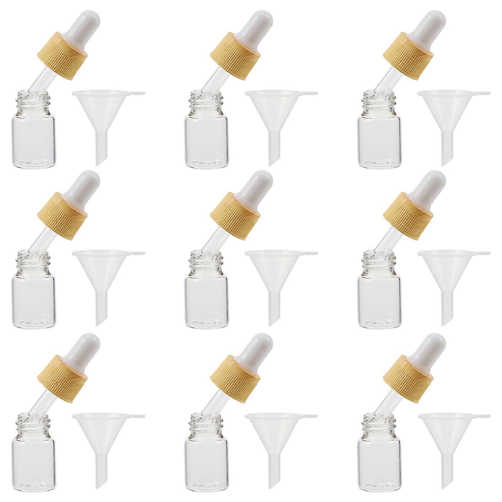 20Pcs Dropping Bottles Reusable Glass And Plastic Mini Size Ideal For Home Use 2.4X0.8X0.8In Easy To Press Liquid