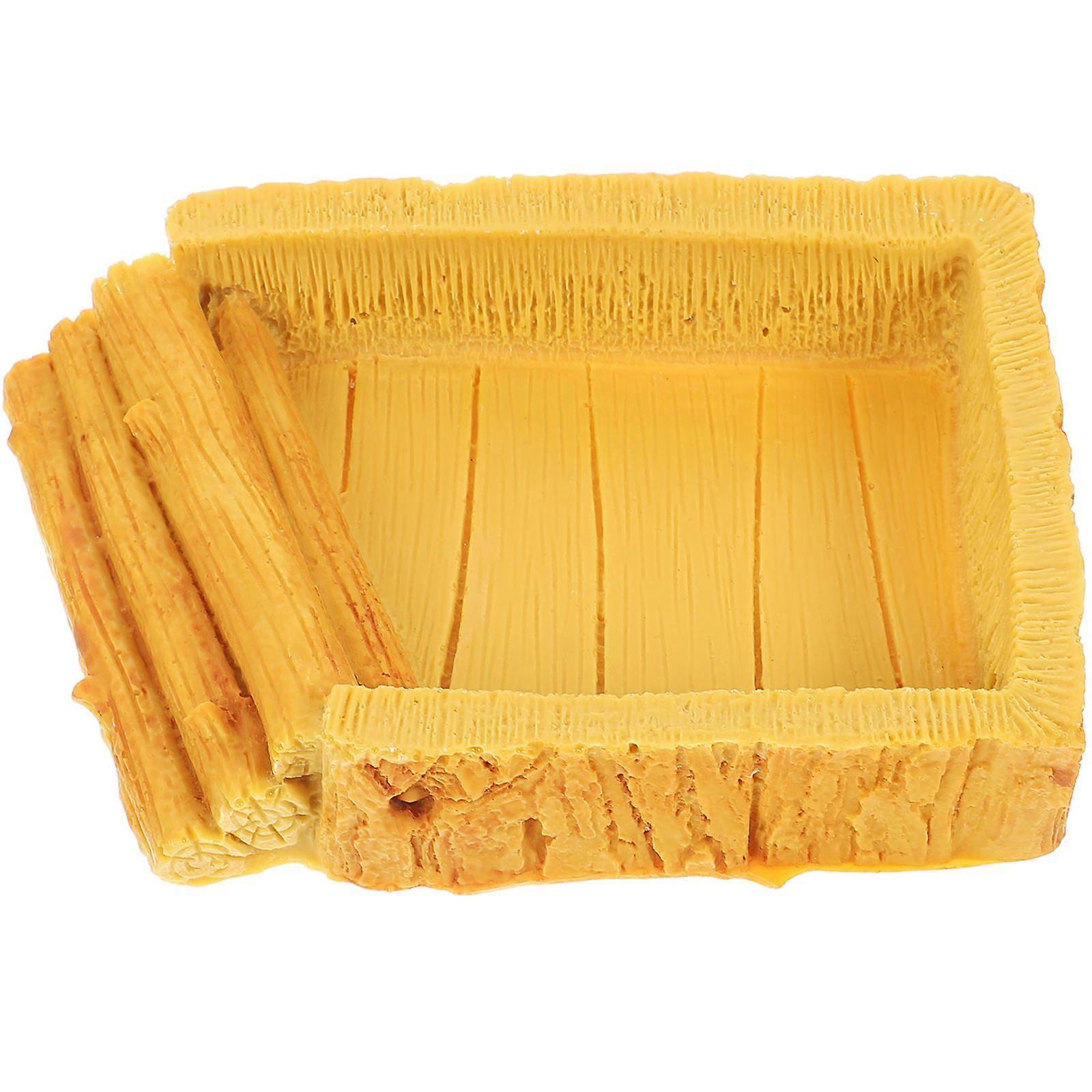 Reptile Food Water Bowl Resin Feeder for Storage Use