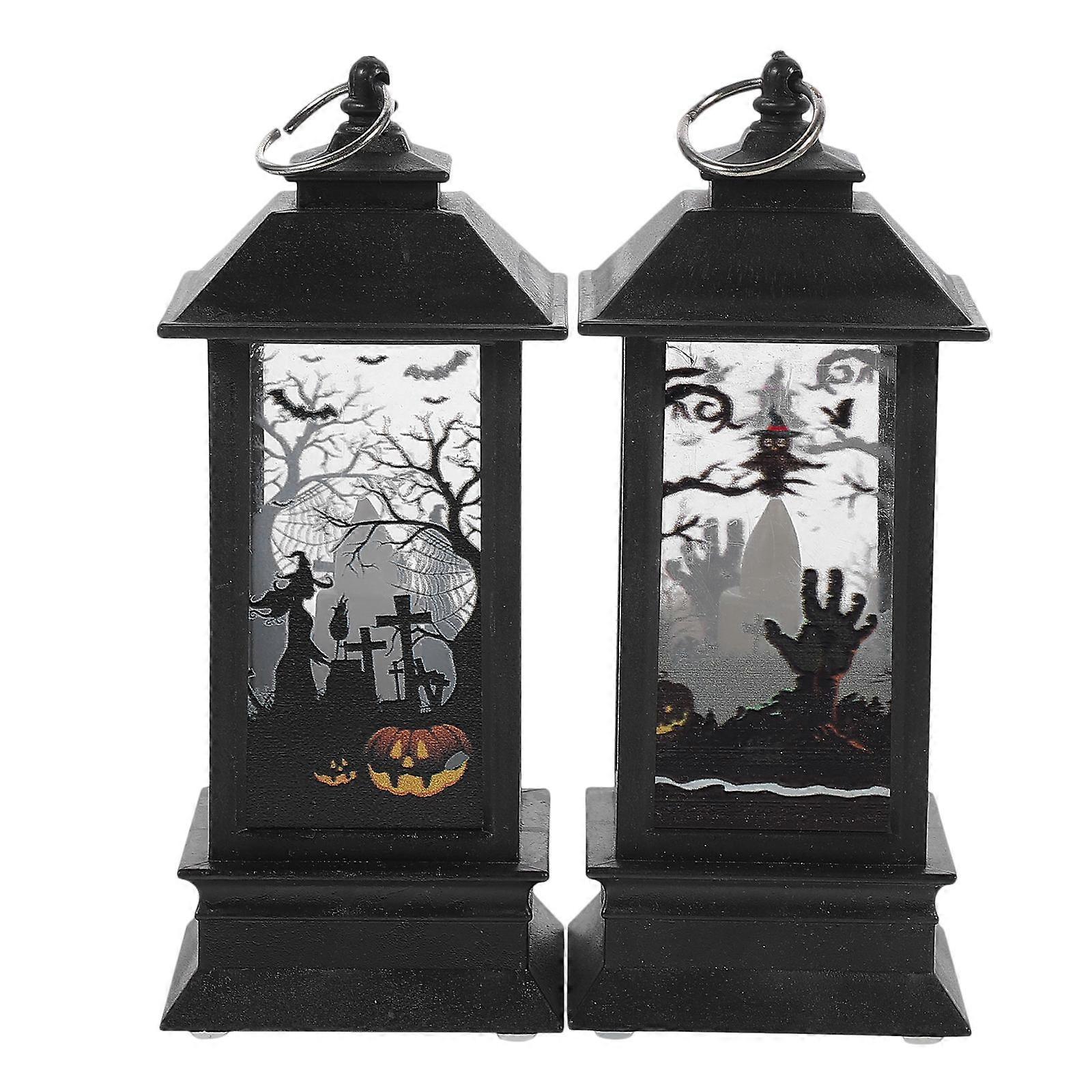 Party Flame Lamp Simulation for Halloween Decoration 2Pcs Plastic