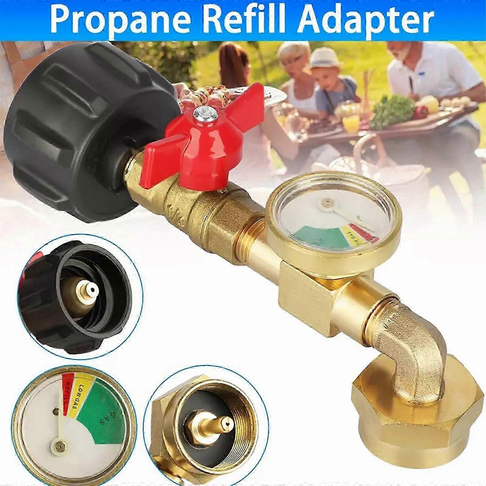 Propane Refill Adapter With Valve And Gauge Filler 1 Lb Bottles From 20 Lb Tank  cs