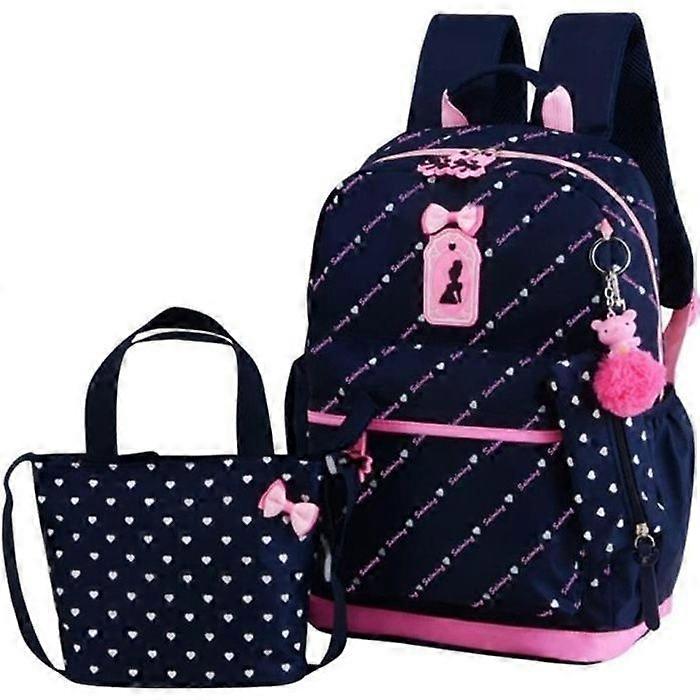 Children'S Backpack - Primary - 3 In 1 - Waterproof Nylon - Dark Blue - Multiple Pockets