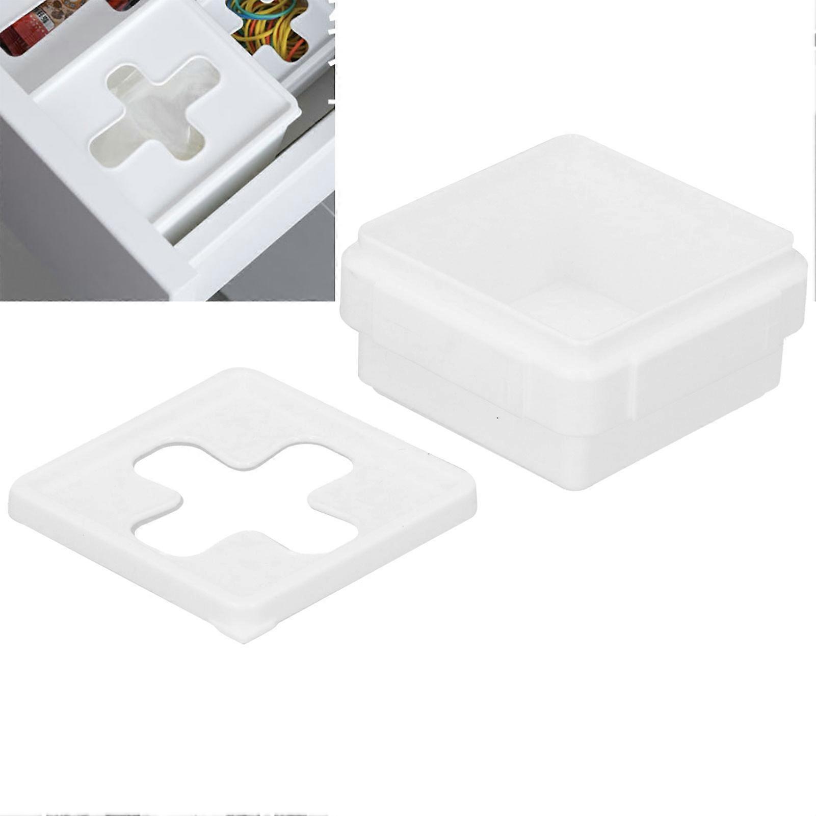 Small Square Storage Box 41g White Desktop Organizer for Coins
