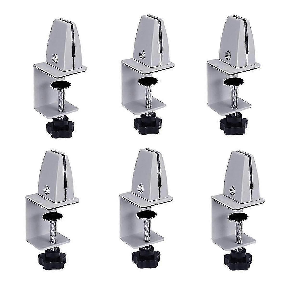 Sneeze Guard Support Clips Adjustable Office Partition Clamp Aluminum Desk Partition for 1/8 to 1In