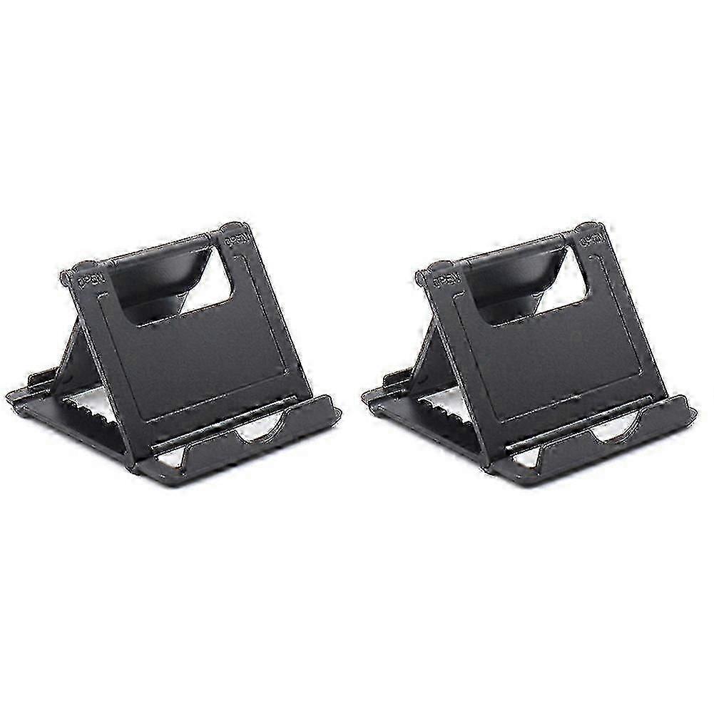 2x Tablet Stand Desktop Support Portable Double Folding Stand Suitable For Ipad Tablet Stand Black
