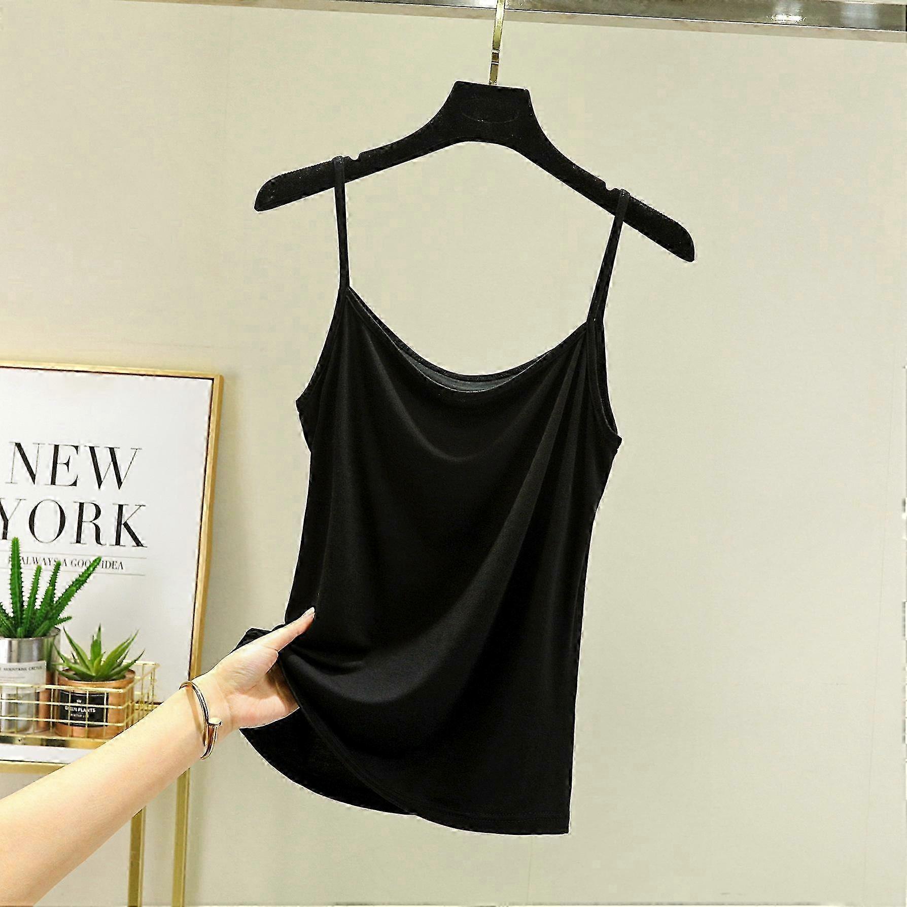 Women's Sleeveless Modal Camisole Top - Basic Solid Color Spaghetti Strap Tank for Summer