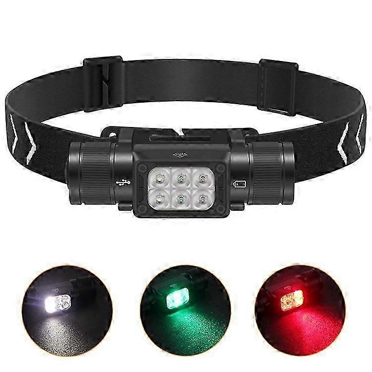 Hp360 High Power Headlamp White Red Green Light Rechargeable Flashlight For Outdoor Fishing