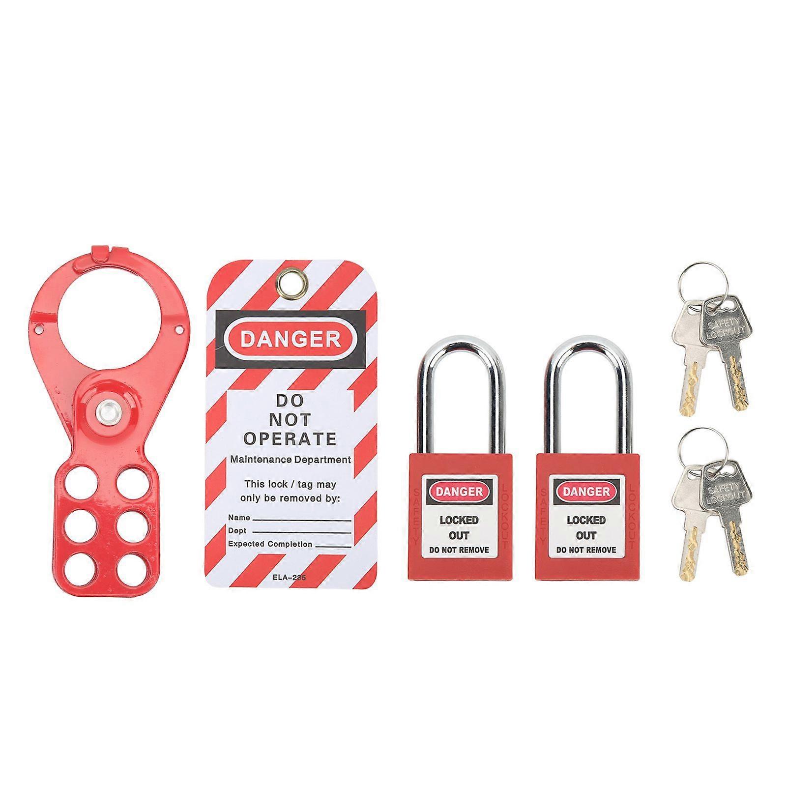 Lockout Tagout Kit With Safety Hasp Padlock Loto Tag Keys Tamper Proof for Industrial Equipment 1.5in/38mm Shackle