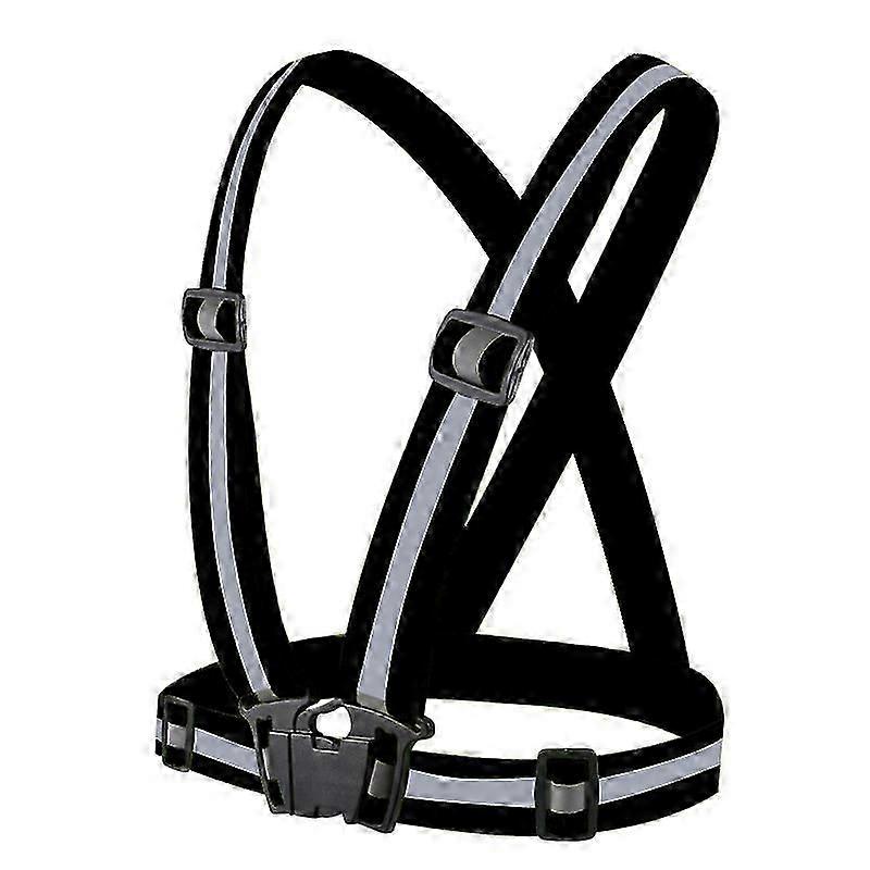 1 reflective harness with reflector - practical and durable black