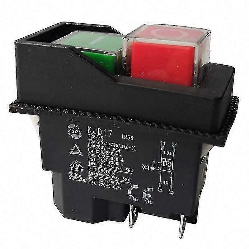 Electromagnetic Push Button Switch for Garden Machinery KJD17 220V 4-Pin