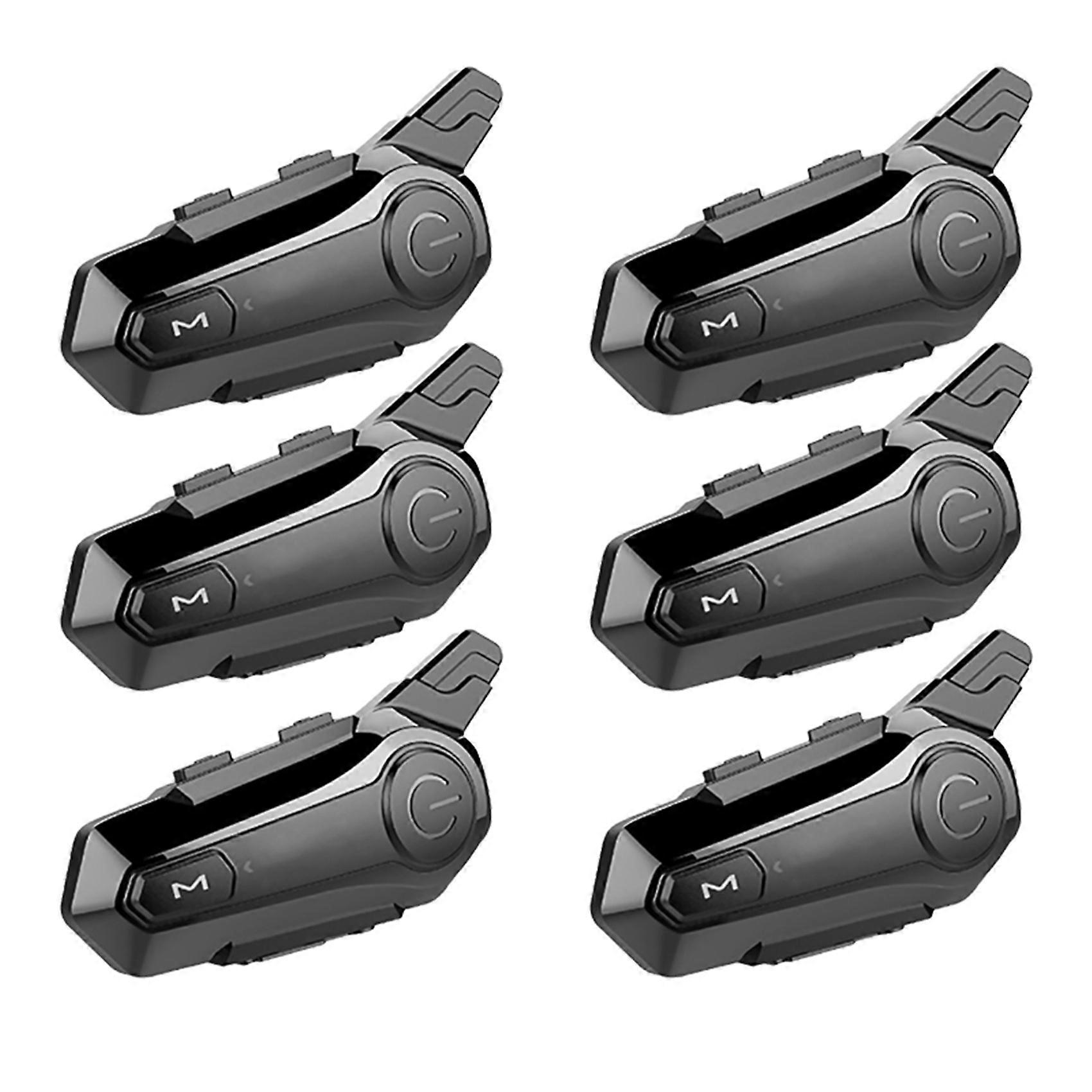 6X Motorcycle Bluetooth Headset Intercom Interconnection Outdoor Riding Headset Communication
