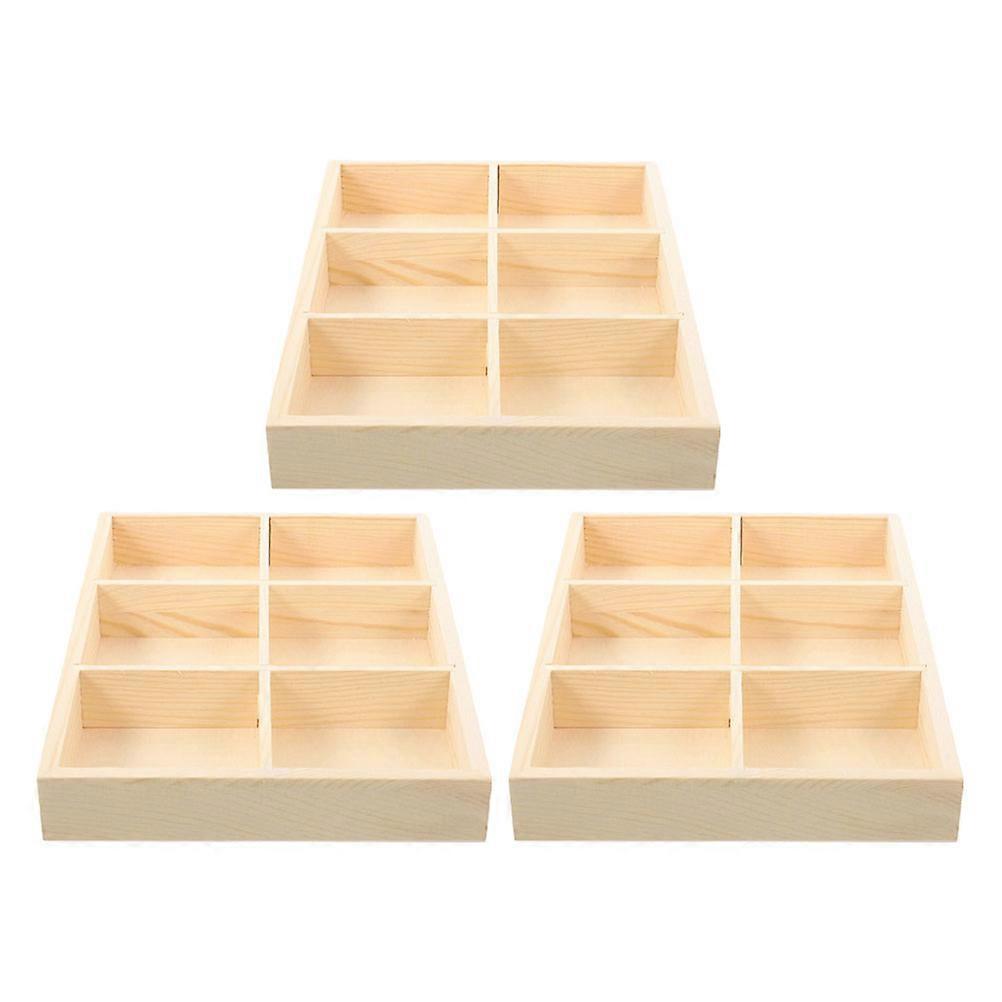 Wooden Desktop Organizer for Storage with Multiple Compartments 15Pcs