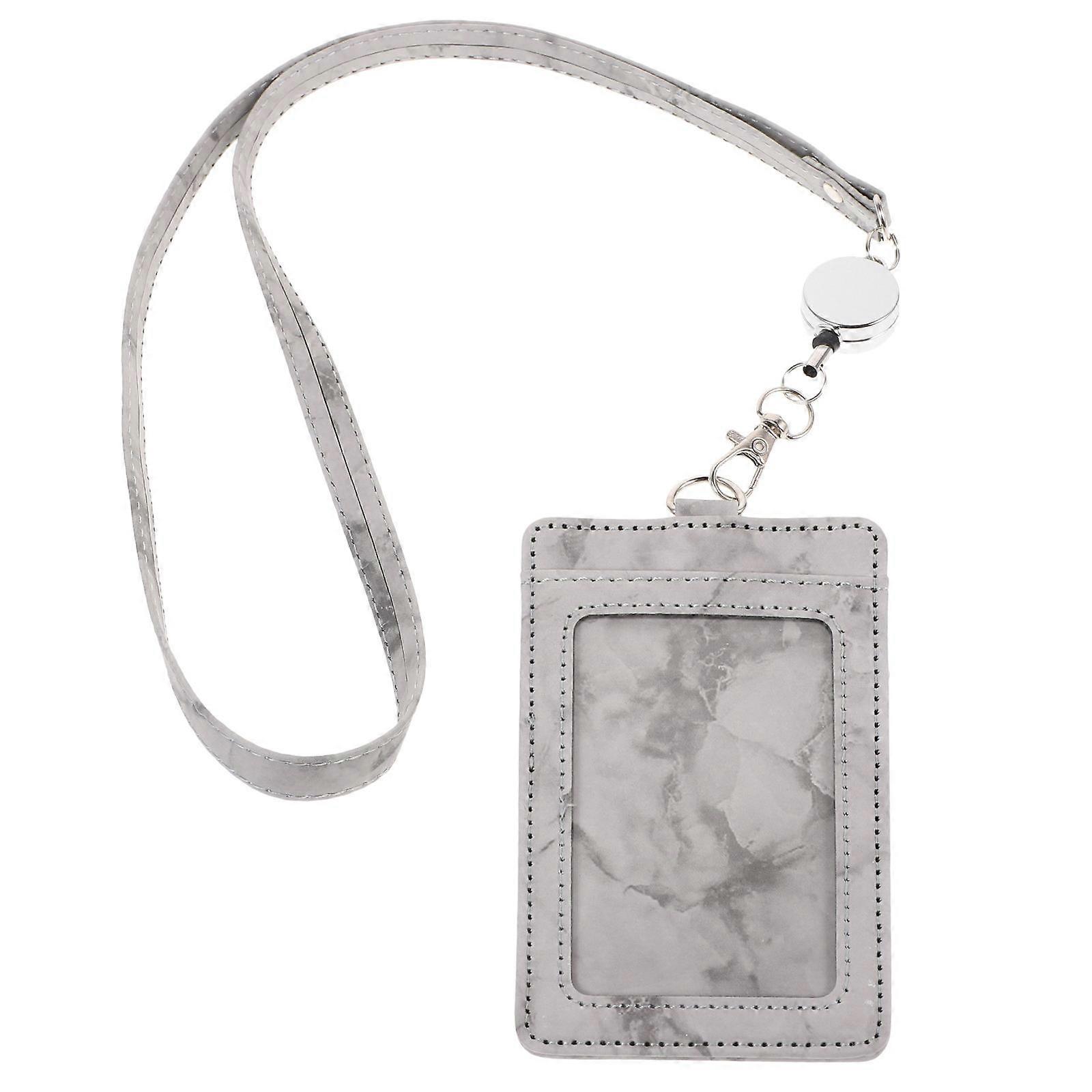 Grey Retractable Id Badge Holder for Office Use 1Set