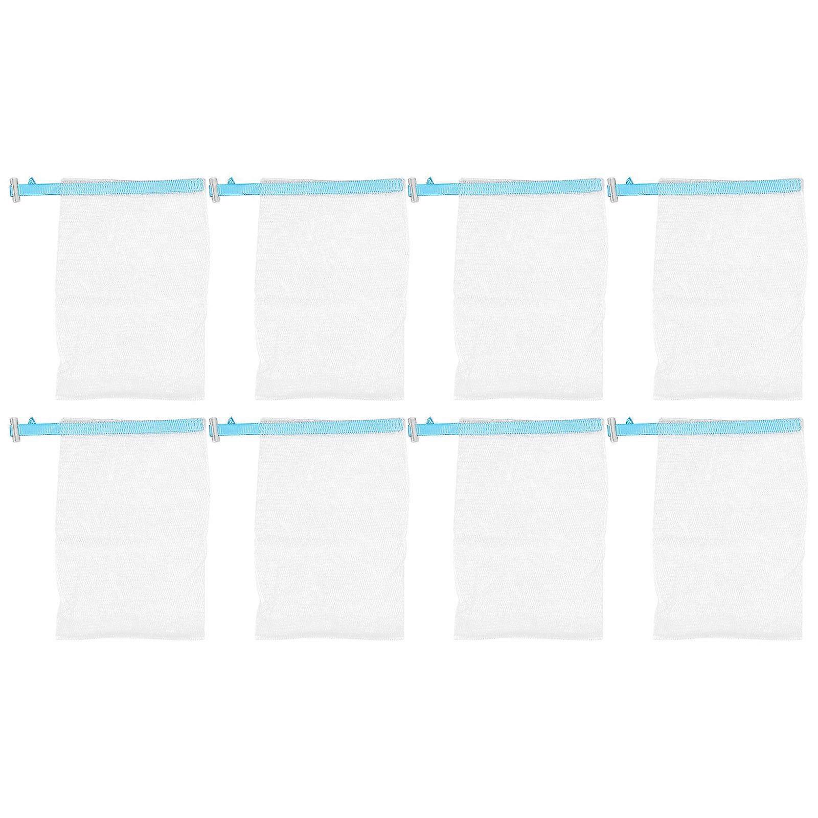 Soap Net Bags Facial Cleansing Nets for Face Washing 8Pcs Sky-Blue Cloth
