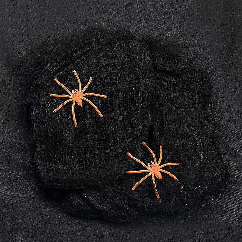 20g Halloween Decoration Artificial Spider Web Elastic Spider Web Strap Plastic Spider Halloween Indoor Outdoor Home Party Decor