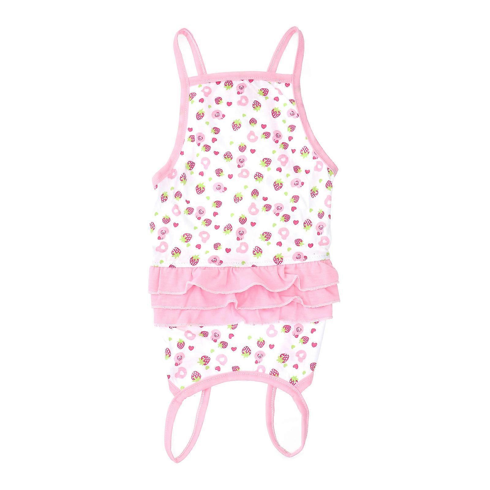 Rózsaszín pamut kutyaszoknya kölyökszoknya használatra eper mintával