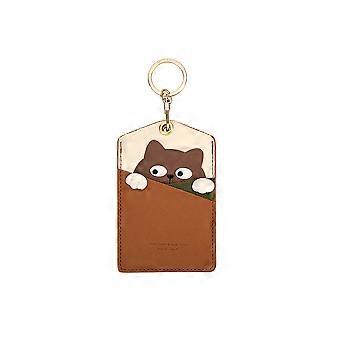 Keychain Pendant Leather Keyring Backpack Key Chain Portable Card Holder