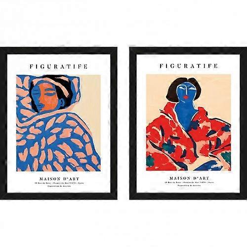 The Printable Studio Portrait 01/Portrait 02 Framed Print Set  (Pack of 2)