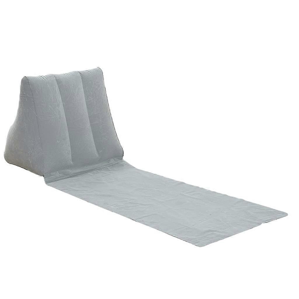 Picnic Blanket Foldable Soft Inflatable Beach Mat For Camping Travel Lounger Back Pillow Seat Air Bed CA