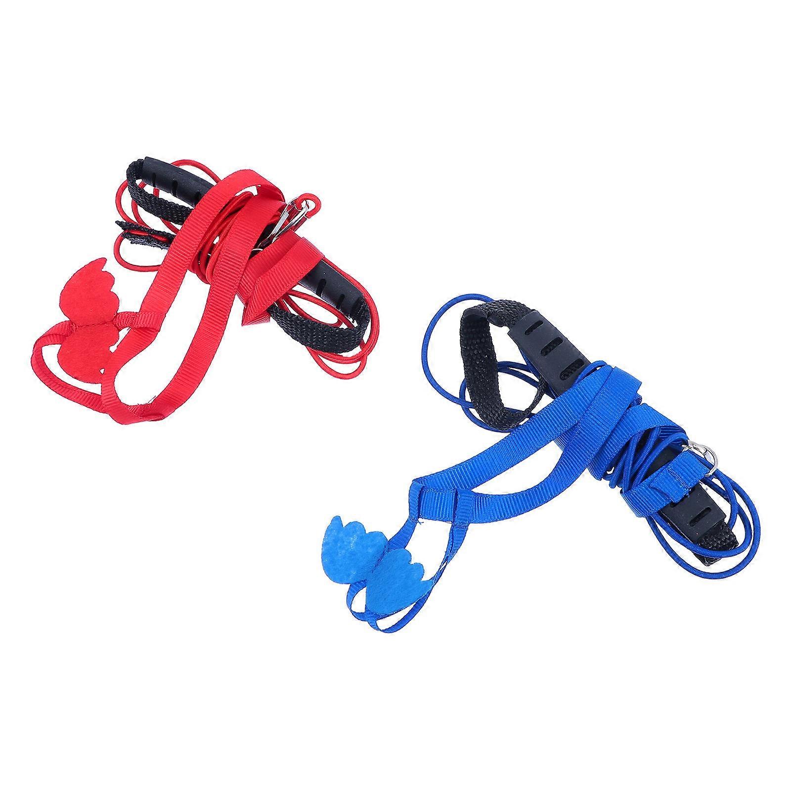 Pet Parrot Bird Harness Leash For Outdoor Training Adjustable Length Nylon 2Pcs