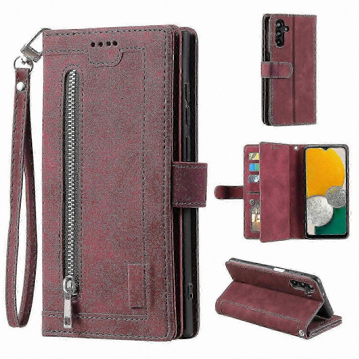 Synthetic Leather Wallet Case with Card Slots for Galaxy A26 5G