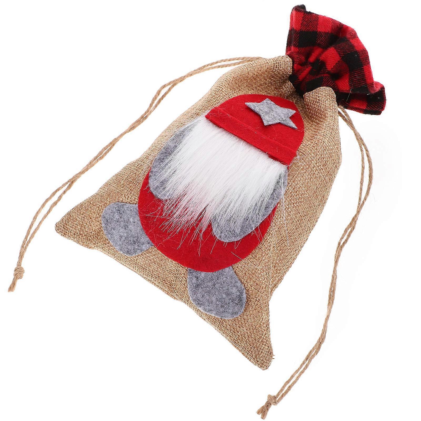 Christmas Drawstring Bag Gift Storage for 5Pcs Red Cloth Candy Bags