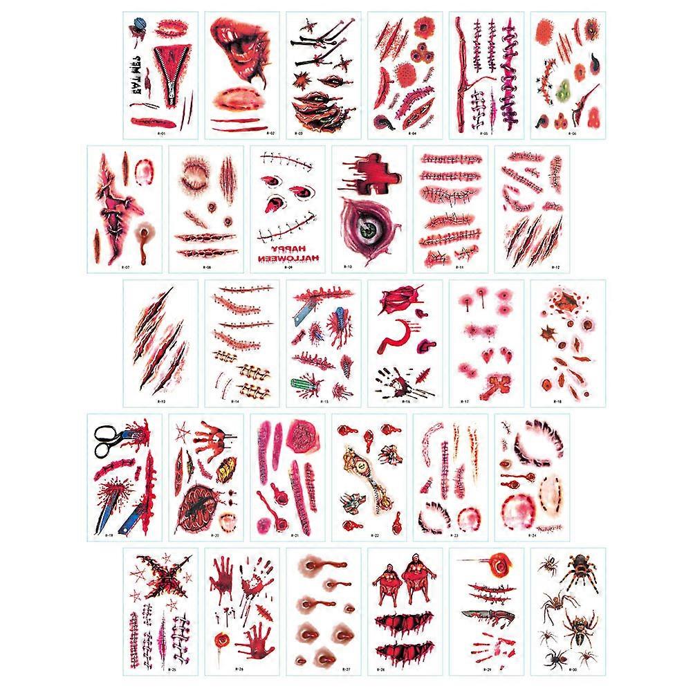 Decorative Halloween Stickers Scar Pattern for 180 Sheets Festival