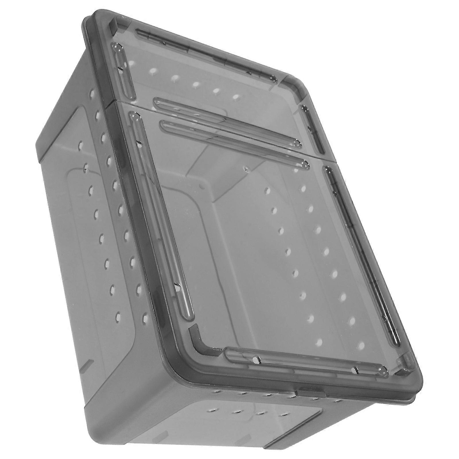 Reptile Breeders Box 3Pcs Observation Container For Pet Owners Small Animals Black Rectangular Durable Design