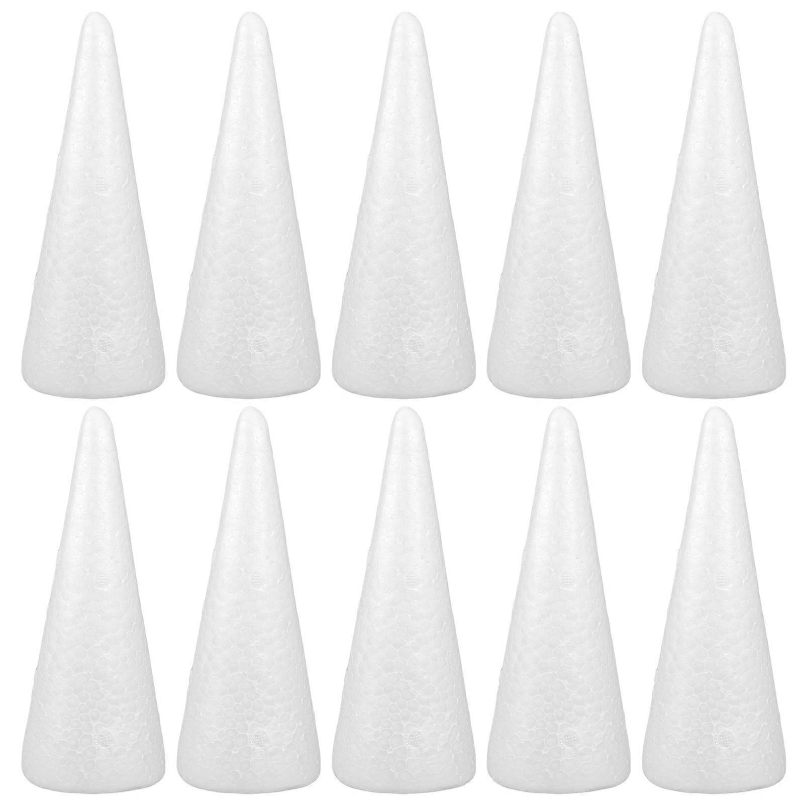 DIY Cone Children Craft White Solid Cone for Decoration 30Pcs
