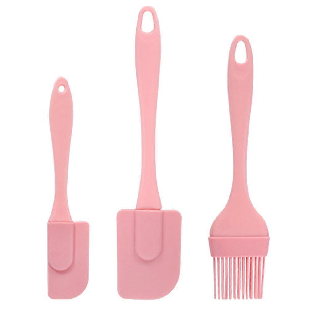Silicone Spatulas Set 15 Pcs Baking Tools For Home Baking Ergonomic Handle Non-Stick Cream Scraping Pink