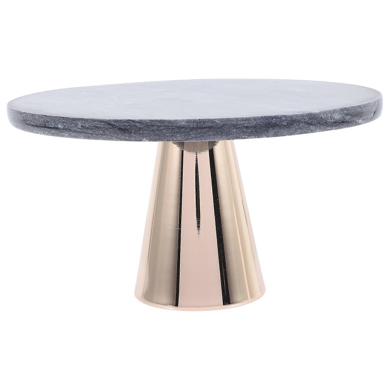 Dessert Display Tray Metal Marble Cake Stand Hotel Use Nordic Style 7.8×4.4×3in 1Set