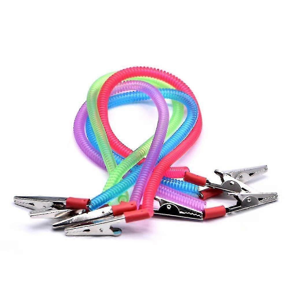 4-Pack Adjustable Napkin Clips with Neck Strap, Colorful Bib Holders for Dinner Use