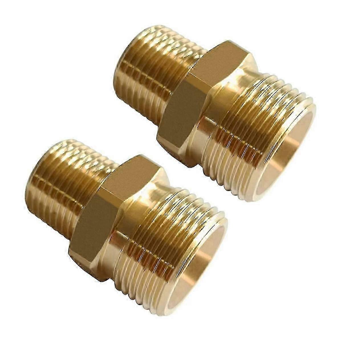 2PCS Brass High Pressure Washer Adapter, M22-14mm External Thread X 3/8inch NPT External Thread