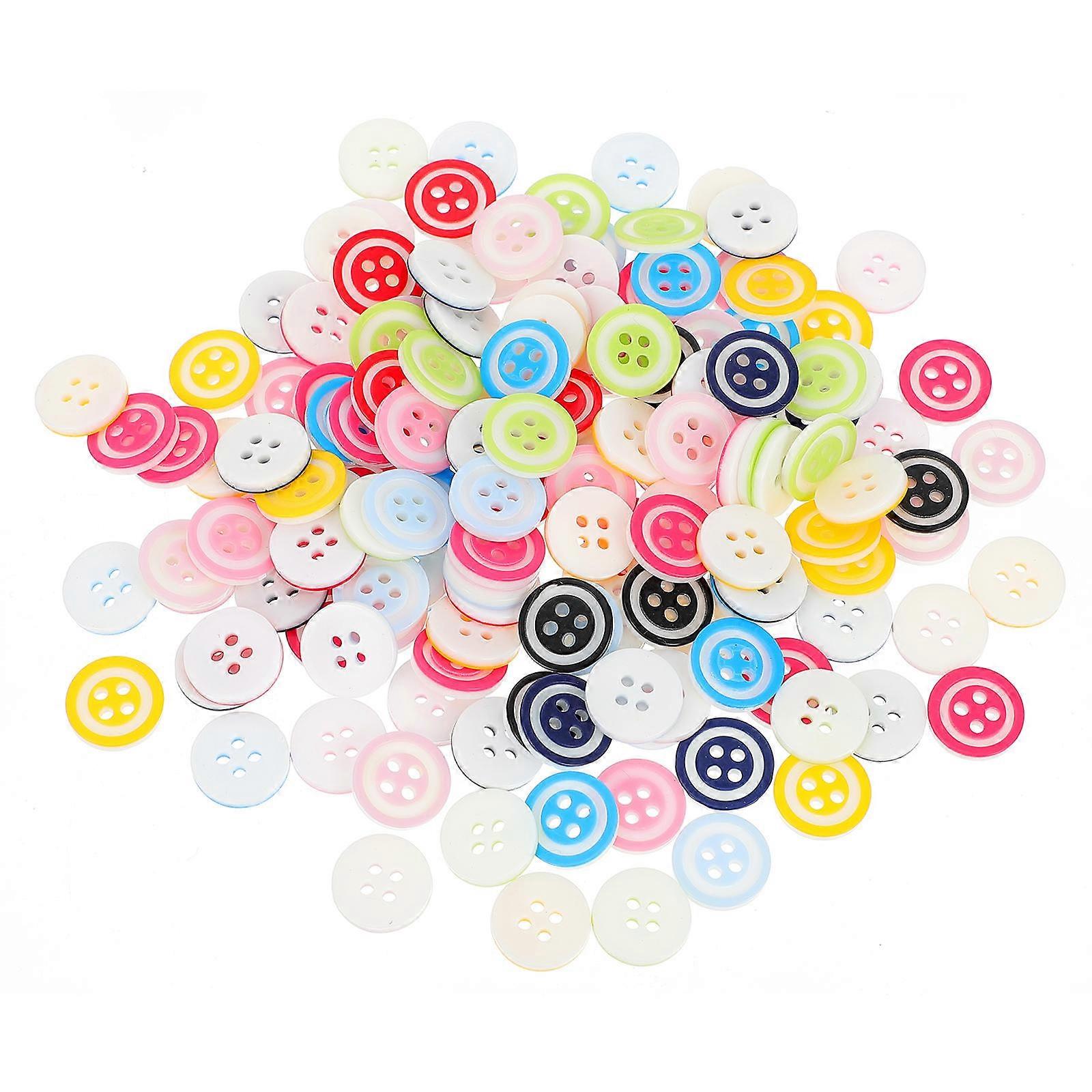 Candy Color Button Resin Four-Hole Button for Clothes 150Pcs Assorted Color