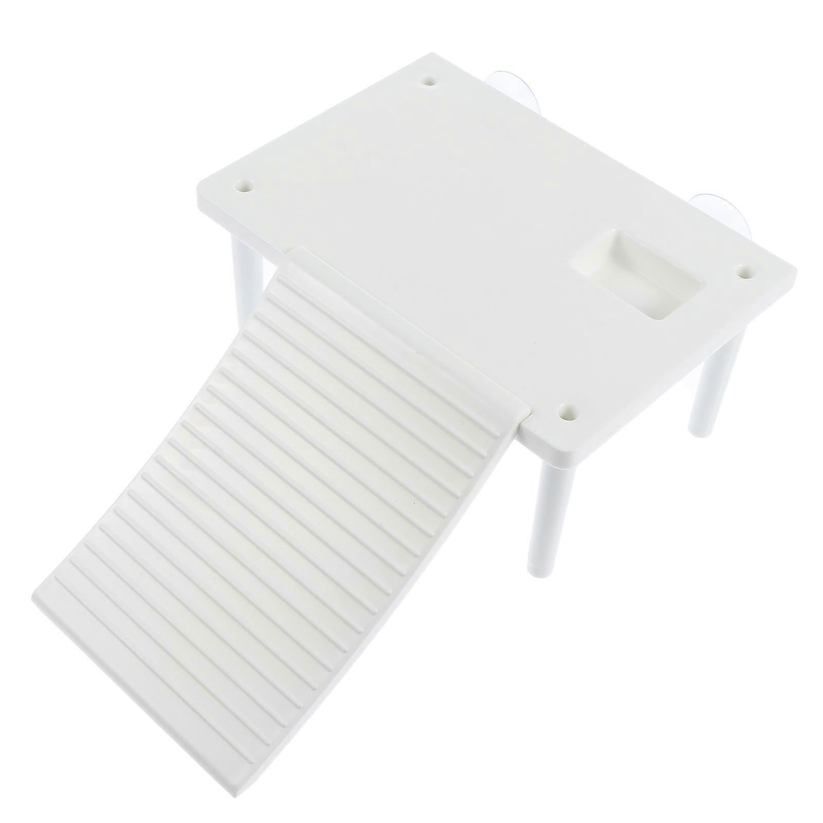 Basking Platform 2Pcs Terraced Slope Turtle Floating Platform For Frogs Aquarium White Plastic Easy to Install