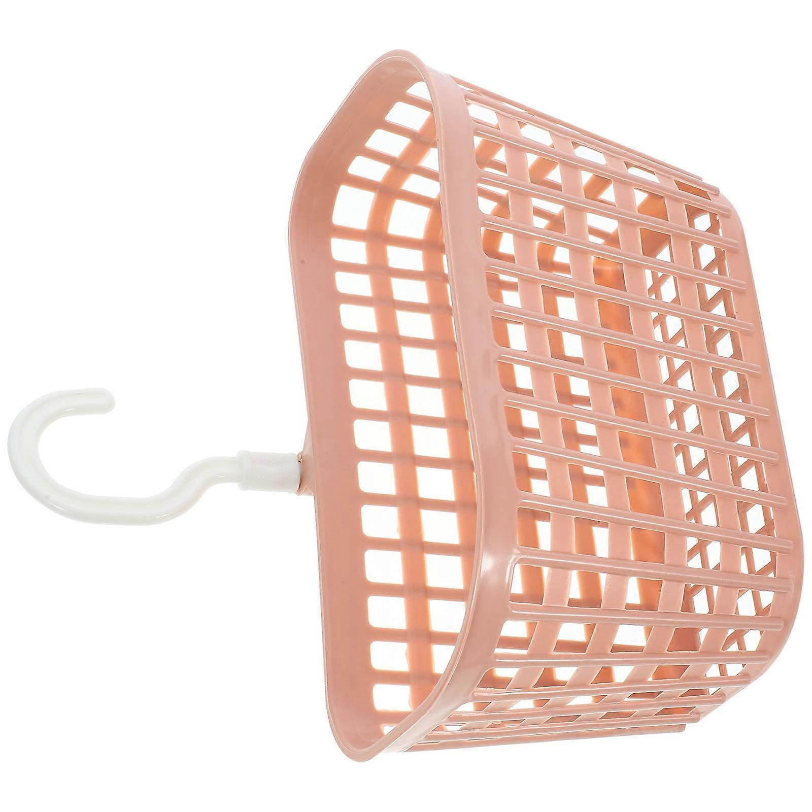 Hanging Drain Basket Kitchen Tool Bathroom Use Pink Hollow Design 1Set