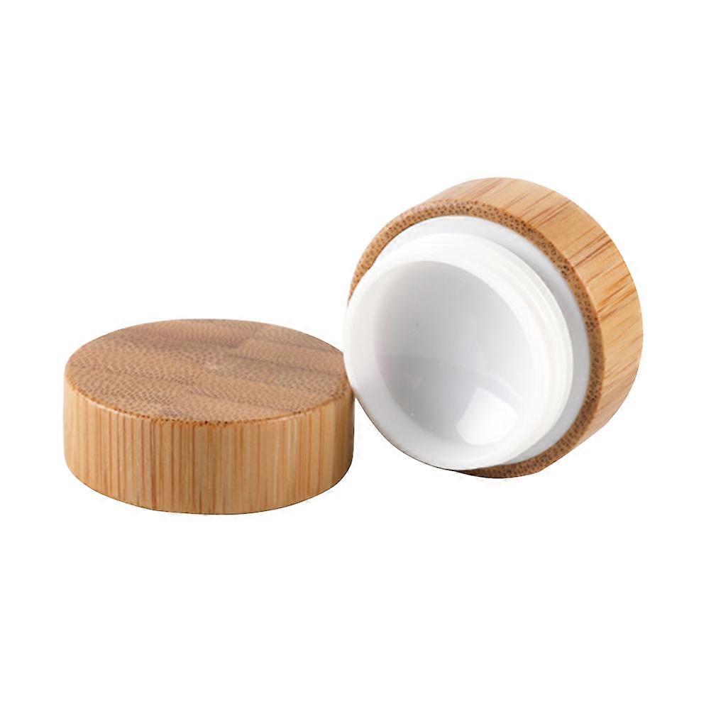 Bamboo Cream Box 5g Travel Lotion Container Perfect For Daily Use Light Yellow Color With Non-breakable 1Set