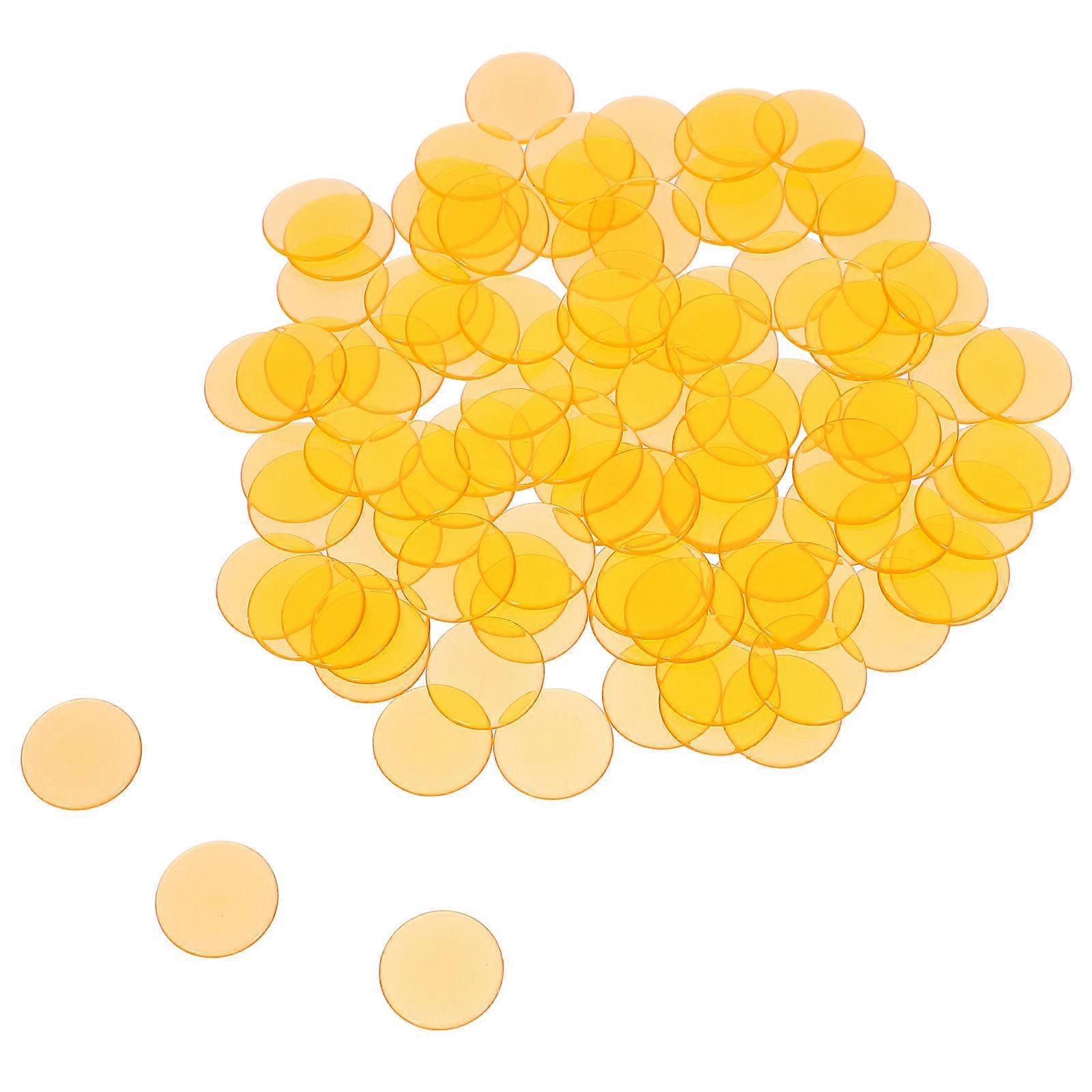 Plastic Markers Counting Chips for Games 100Pcs Translucent Orange