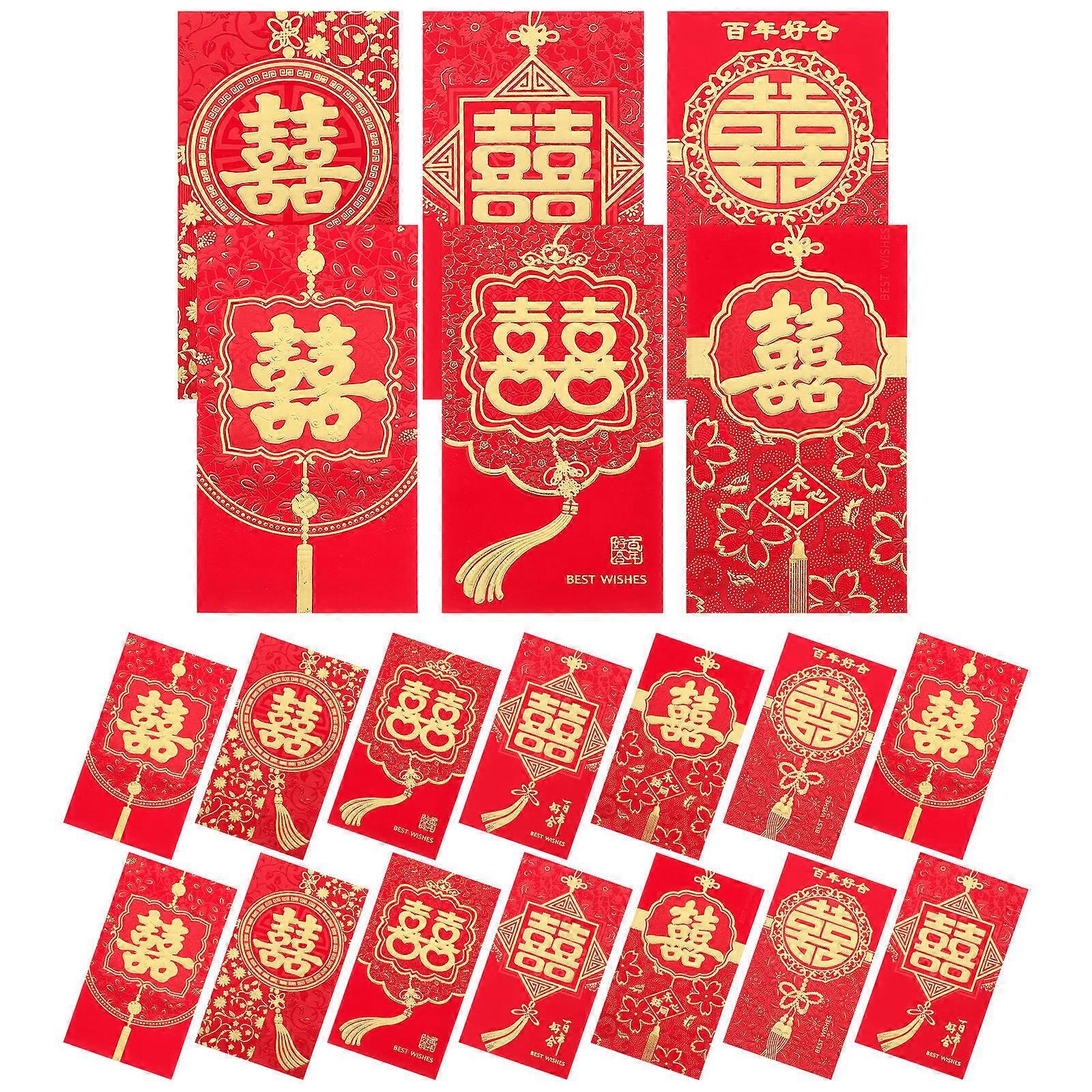Red Envelopes Chinese Wedding 24Pcs paper Envelopes for Tea Use with Elegant Craftsmanship