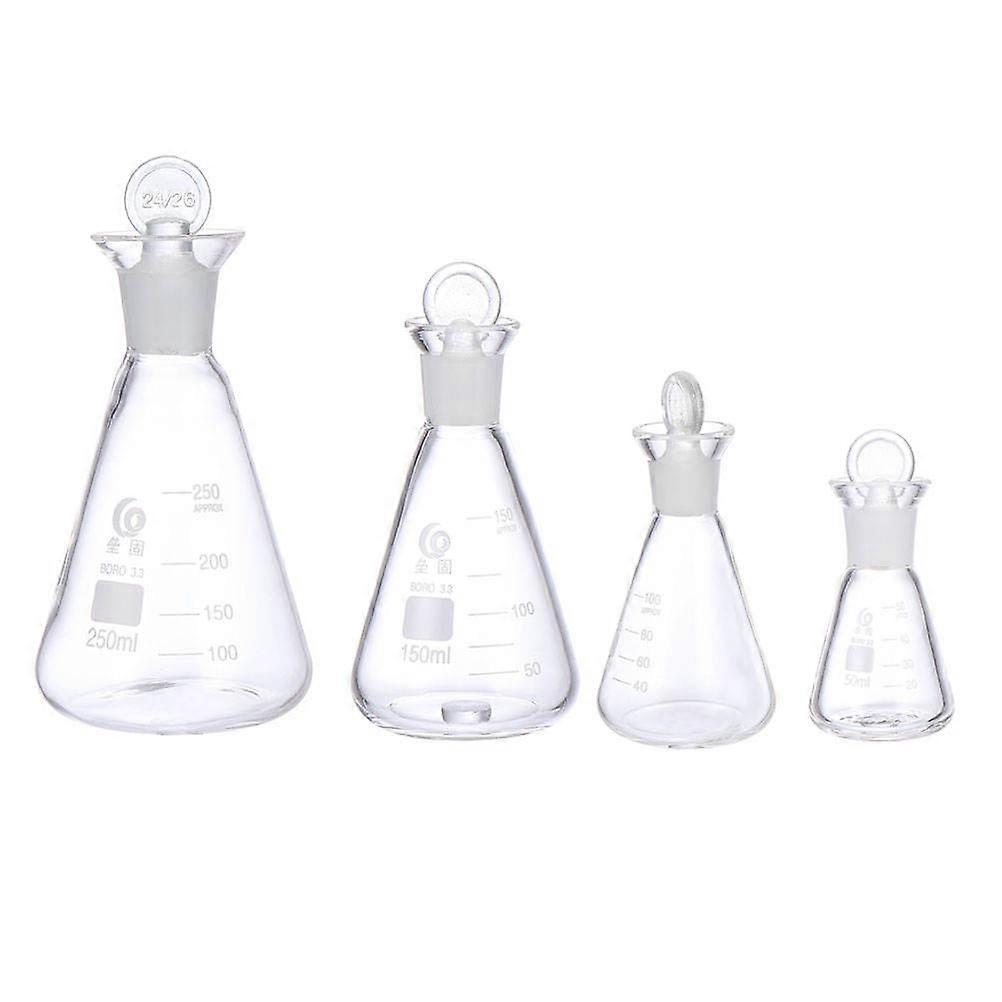 Glass Iodine Flask for Storage Use with Graduations 4Pcs Experiment Set