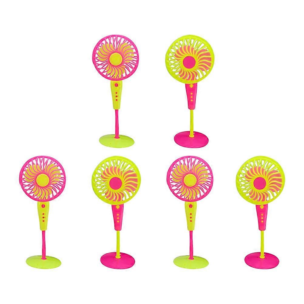 Fan Toy Simulated Miniature Fan for Party 6Pcs Plastic Set