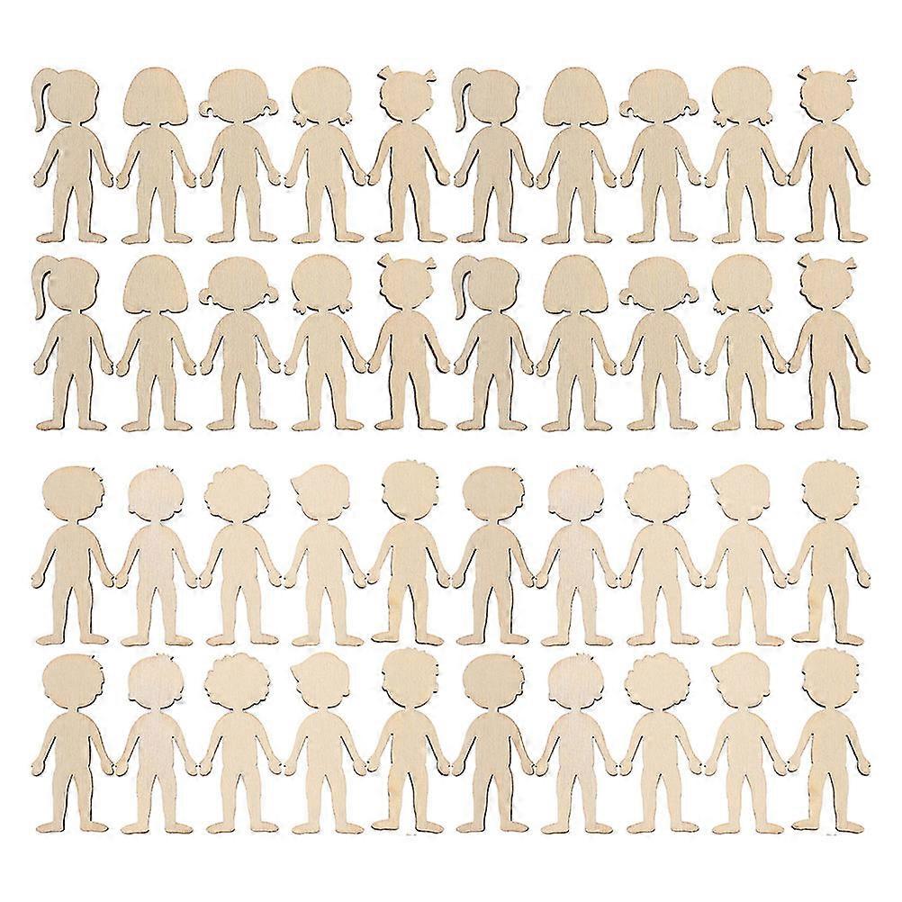 500 Pcs Boy Shape Wood Cutouts For Kindergarten Students Intellectual Development Creative Projects Natural Material