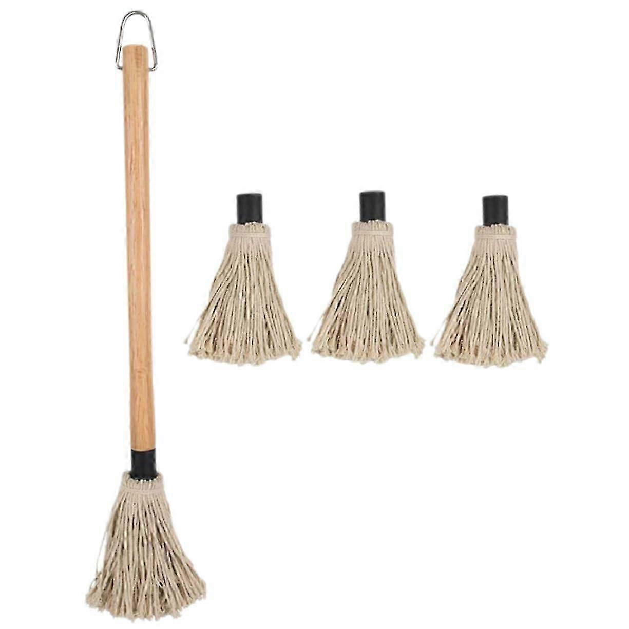 Bbq sauce mop and oil brush set  reusable barbecue mop for applying and cleaning of sauce handle for gripping close