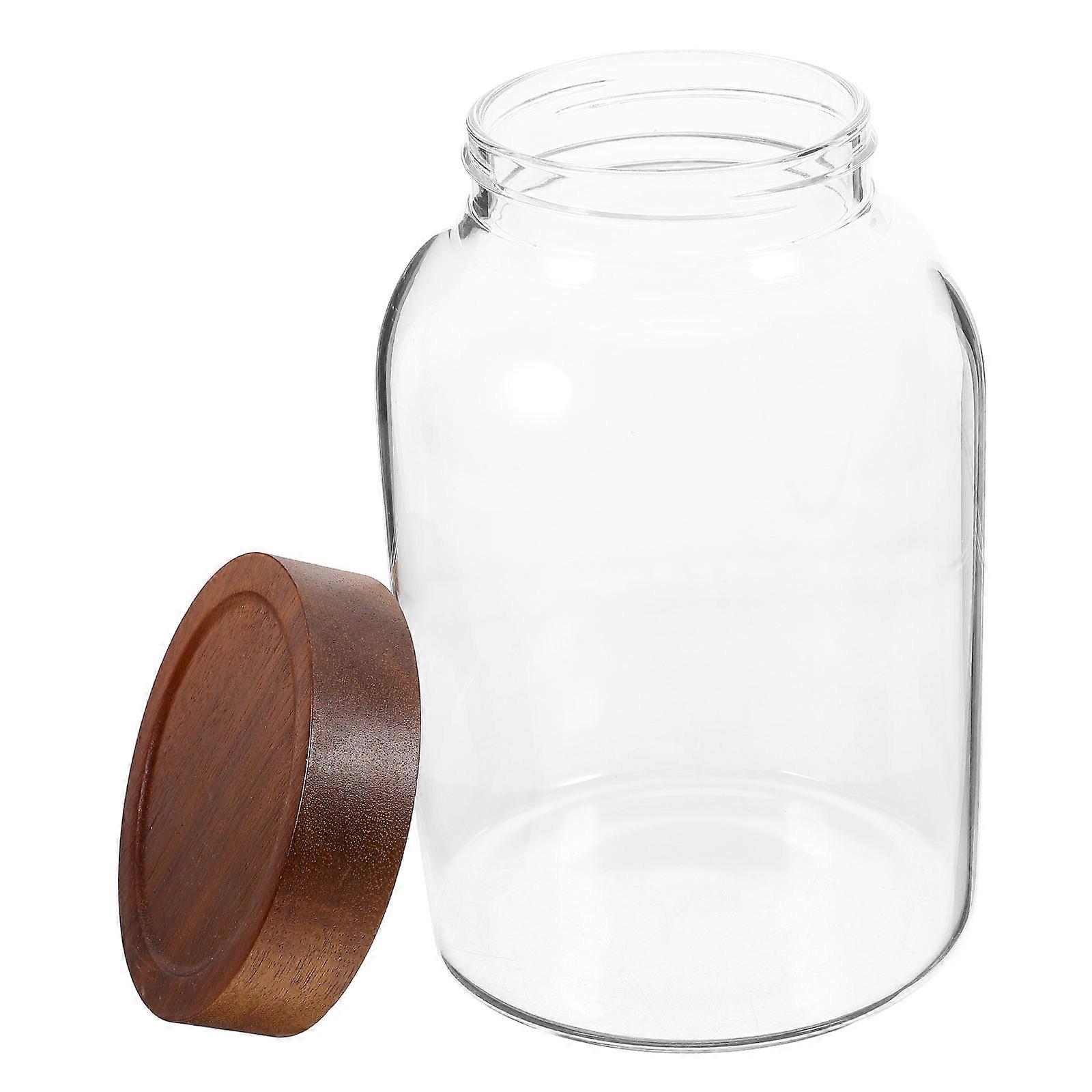 Round Glass Canister With Lid For Space-saving Organization Keeps Food Fresh In Transparent Color 1Set